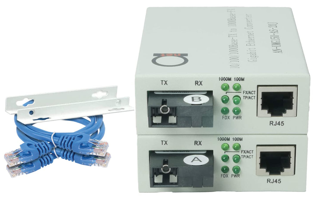 Singlemode SC WDM Single Fiber Bi-Di Gigabit Media Converter - Internal Fiber Module 20km (12.42 miles) - Connects to UTP Cat5e Cat6 10/100/1000 RJ45 - Auto-sensing Gigabit or Fast Ethernet Speeds - 1