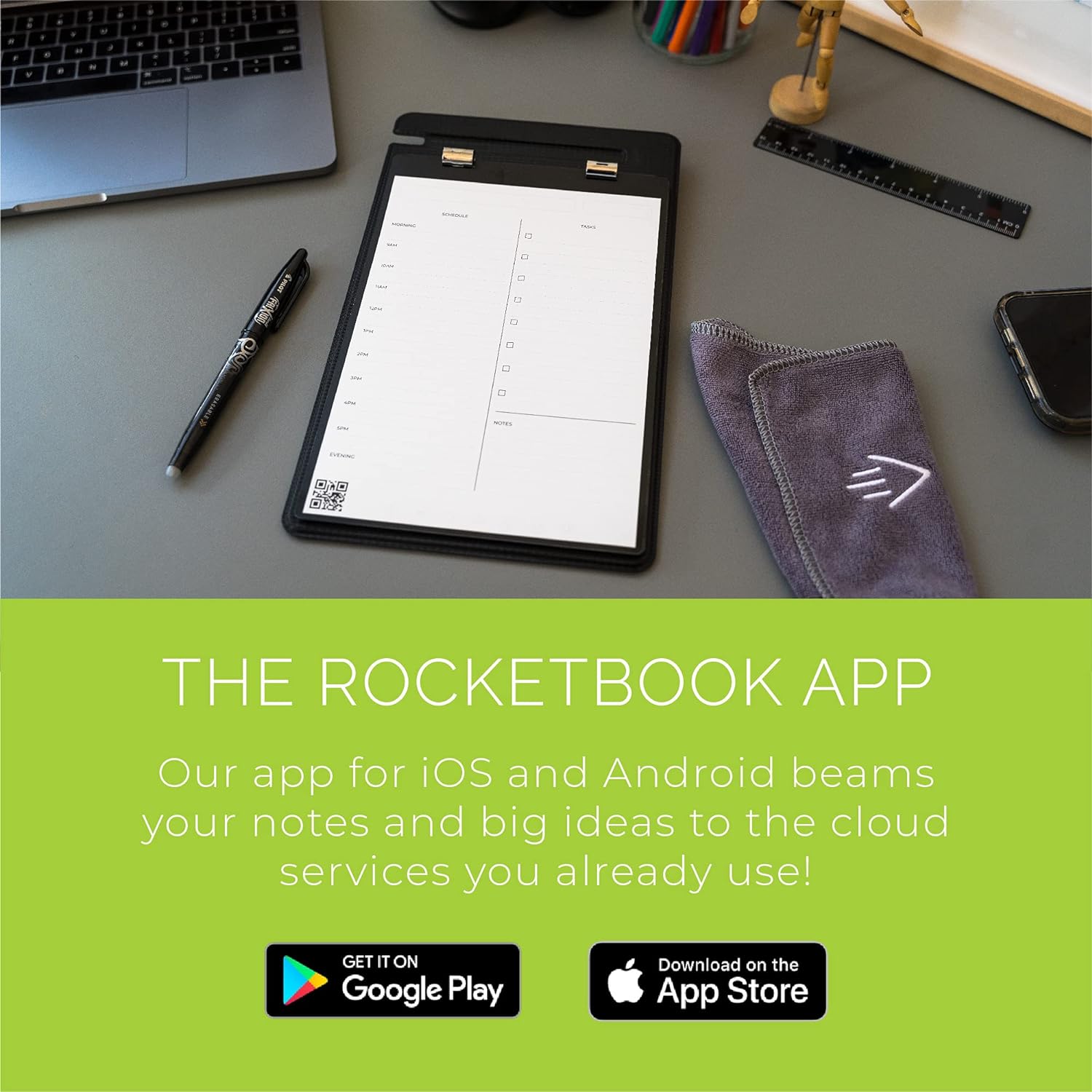 Rocketbook Orbit Legal Pad Letter - Smart Reusable Legal Pad - Gray, Lined\\/Dot-Grid