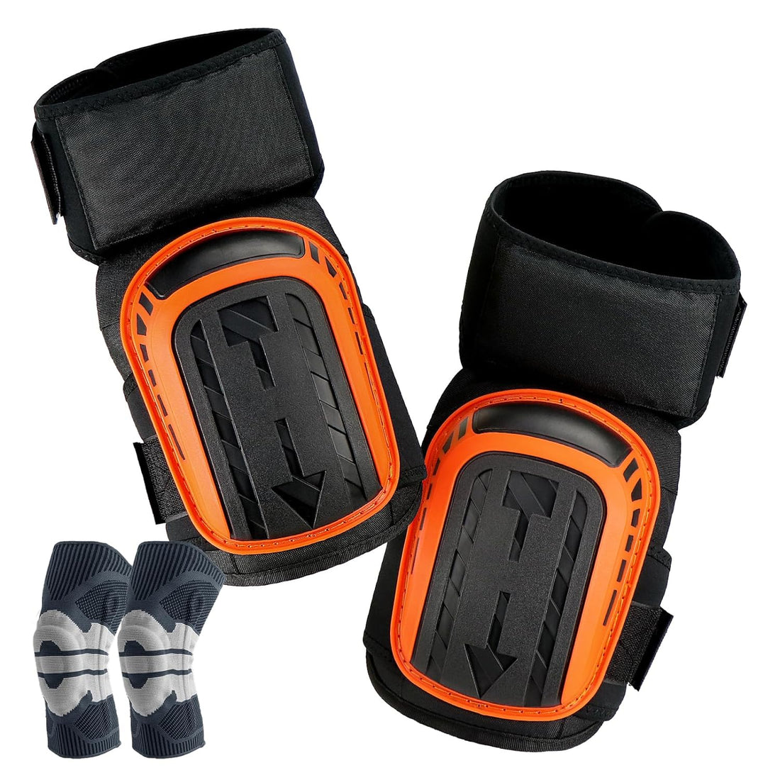 FTUREERA Knee Pads Set For Work, Heavy Duty Anti-Slip Cap,Construction Gel Knee Pads Tools,Compression Knee Sleeve With Patella Gel Pad & Side Stabilizers，Knee Pads Can Be Used Alone Or In Combination