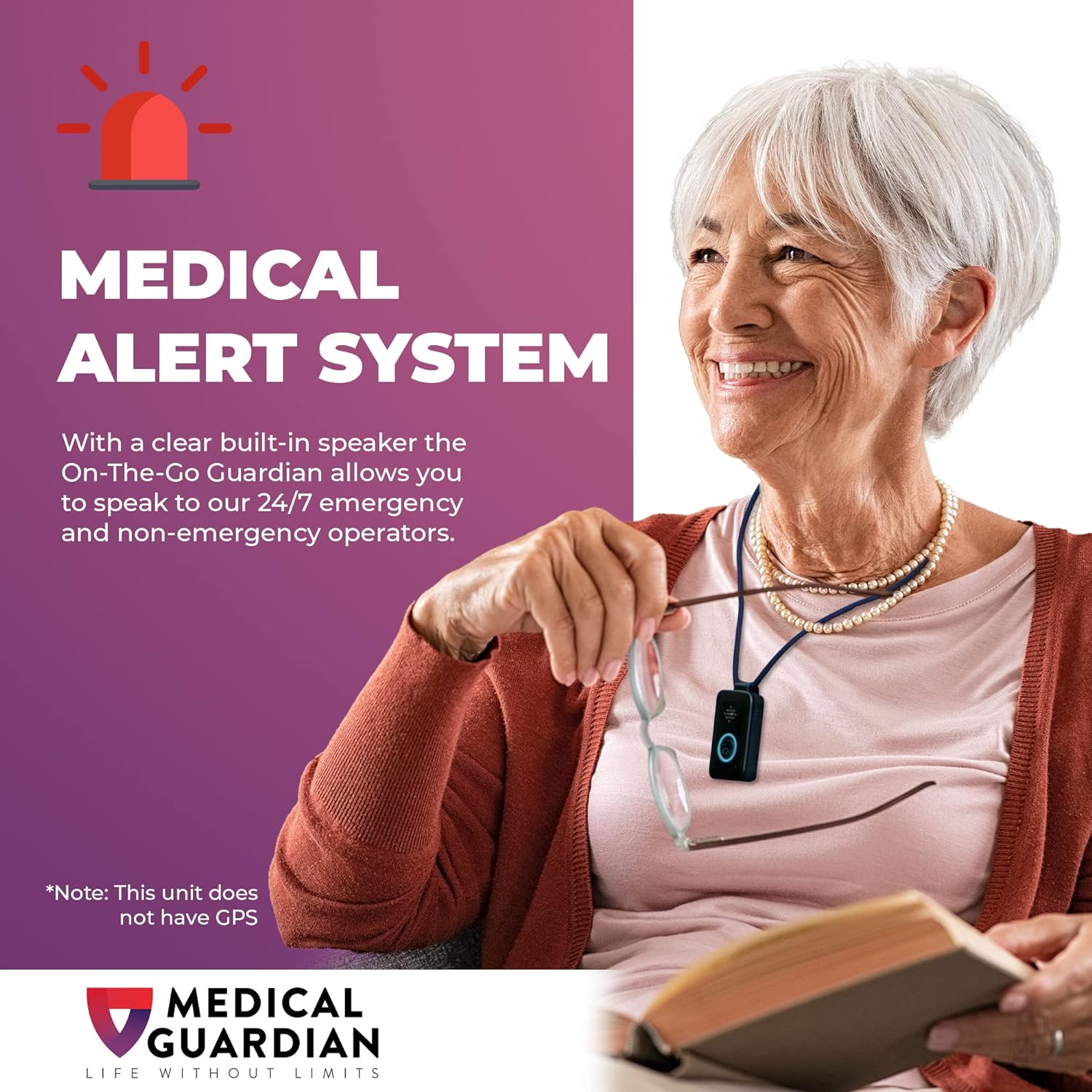 On-The-Go Guardian Life Saving Medical Alert System by Medical Guardian™ - WiFi Location Tracking, Emergency Button, 24/7 Monitoring for Seniors, Nationwide 4G LTE Cellular Coverage (1 Month Free)