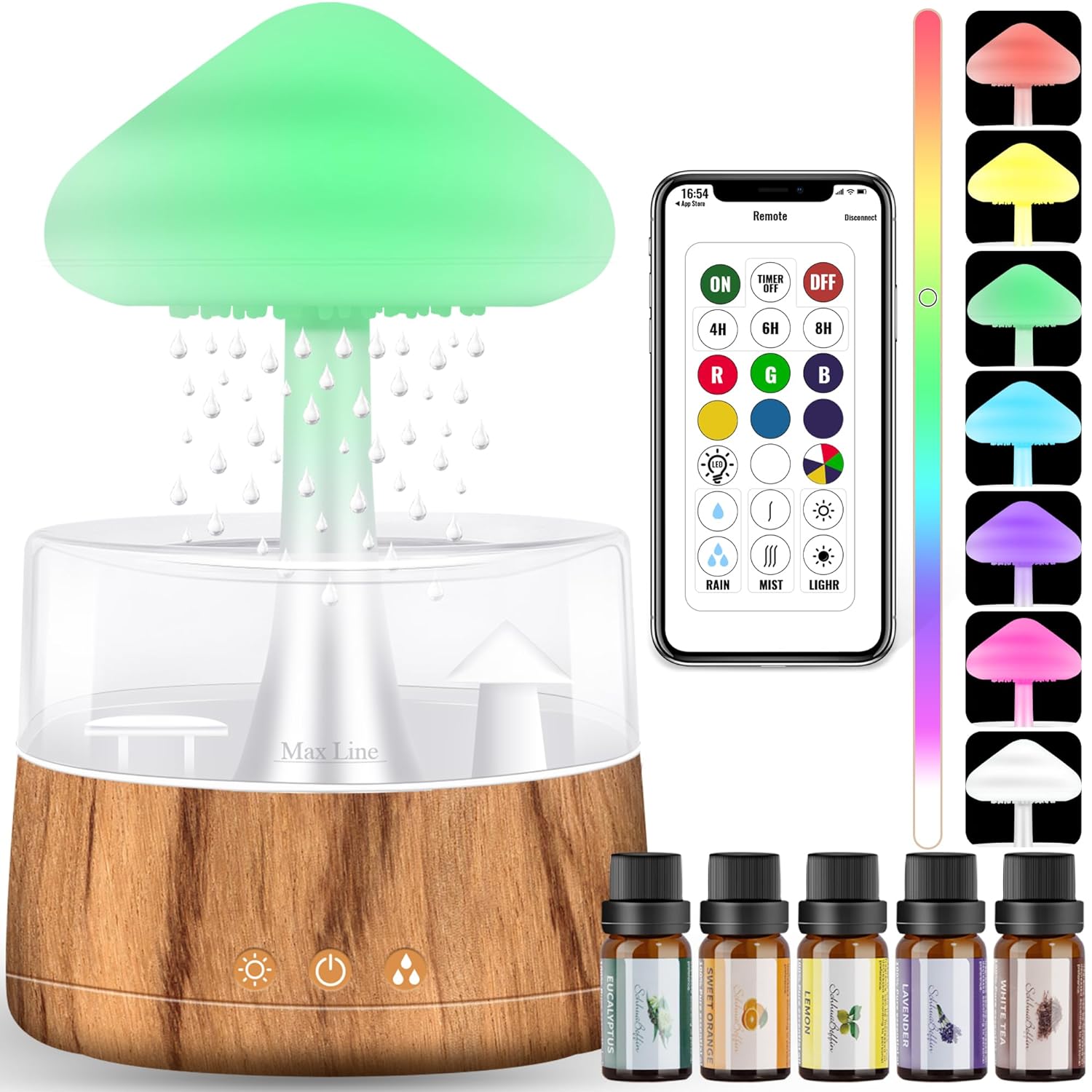EvCZen Rain Cloud Humidifier Night Light with 7 Changing Colors