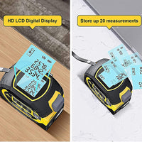 UFOM Tape Measure, 3 in 1 Digital Distance Meters with LCD Display, 40M Measure, 5M Tape Measure, Vertical Cross Line, Measuring Area/Volume/Distance Tool