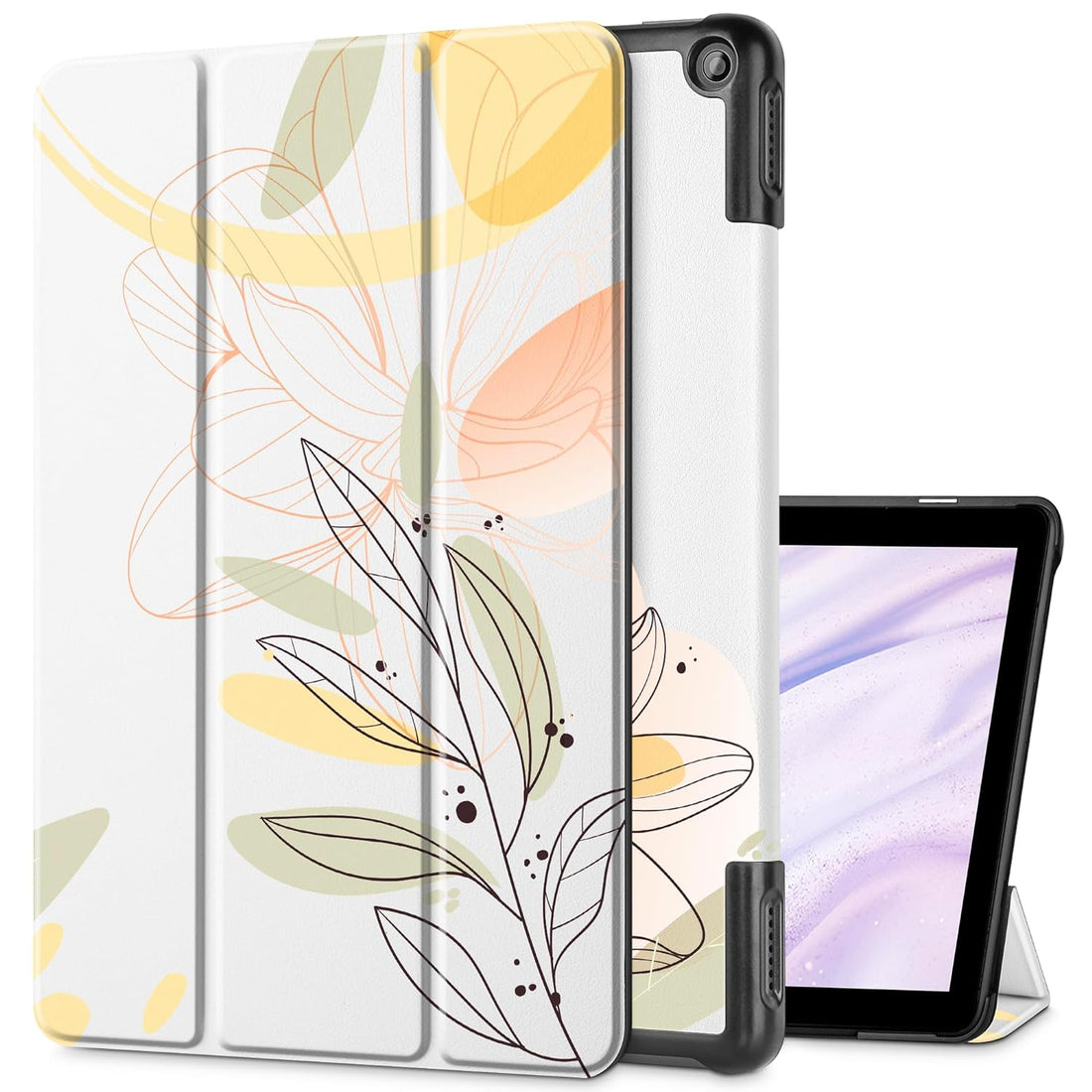 Mektron Case for All-New Amazon Fire HD 10 Tablet 2023 Release, Slim Fit Standing Cover with Auto Sleep/Wake,Floral S752
