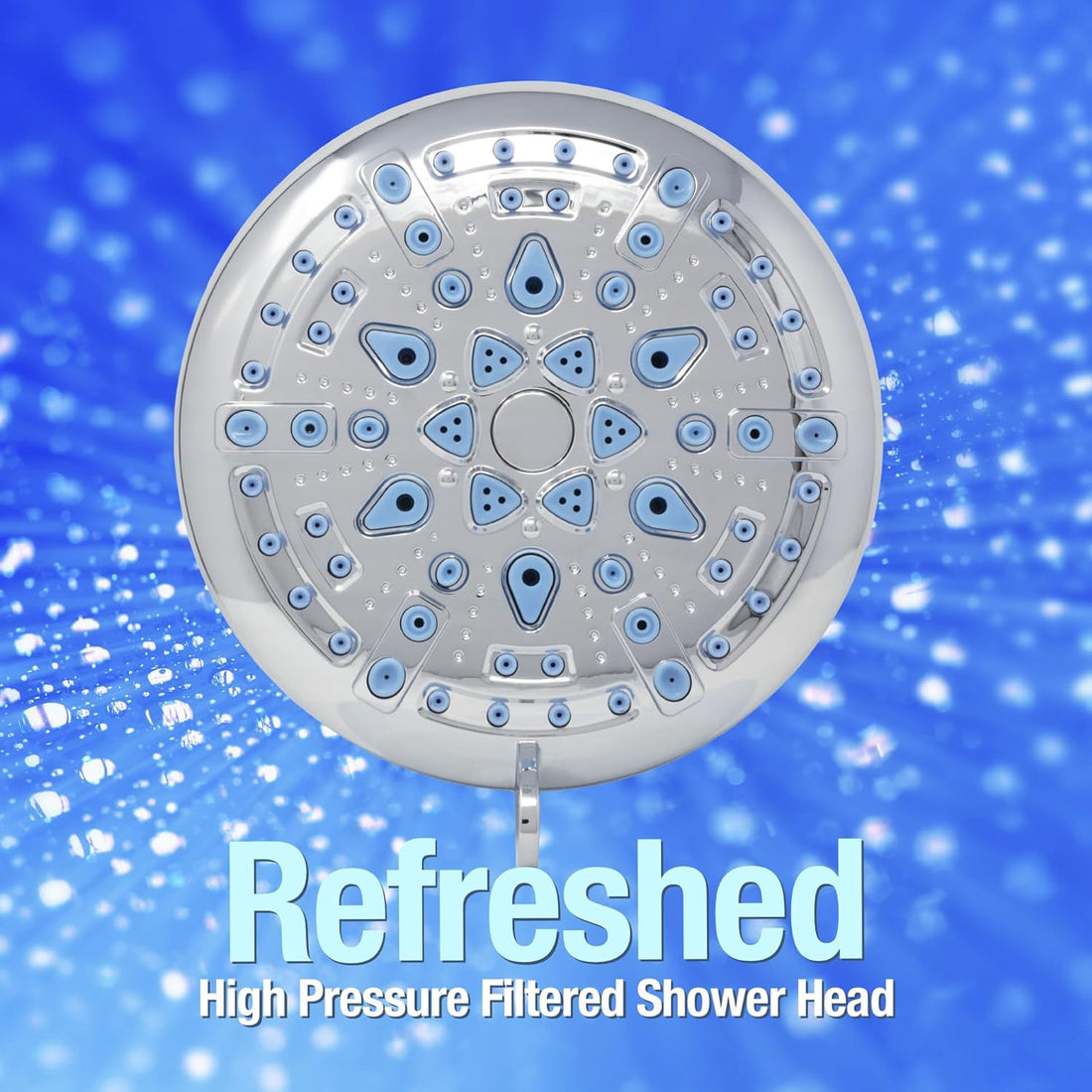 Flux Fresh Fixed Filtered Shower Head with 7 Spray Settings and 10-stage Replaceable Purifying and Softening Filter