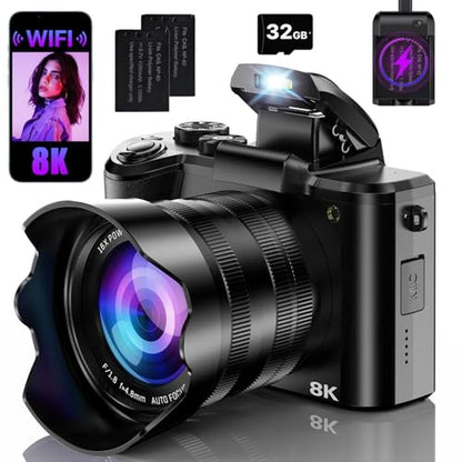Digital Camera: 8K WiFi Autofocus 88MP Vlogging Camera – Front View