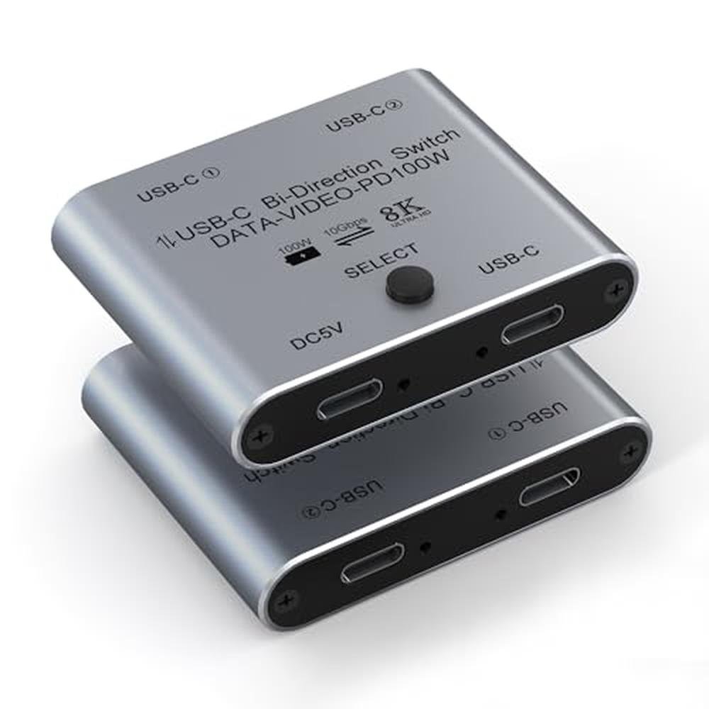 Splitter Switcher: 8K USB C Splitter Switcher for 2 – Front View