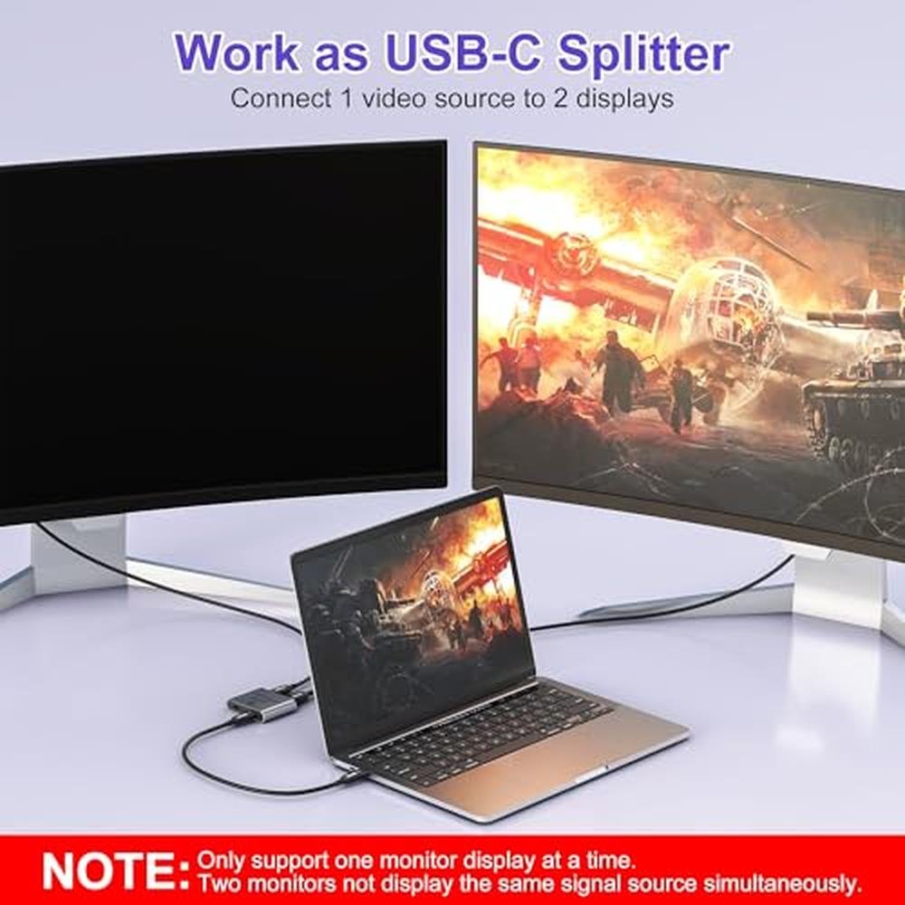 Splitter Switcher: 8K USB C Splitter Switcher for 2 – In Use