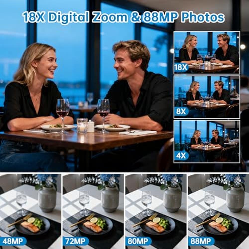 8K Video Camera: Camcorder 2025 Latest 88MP Ultra HD Video – Close-up Detail