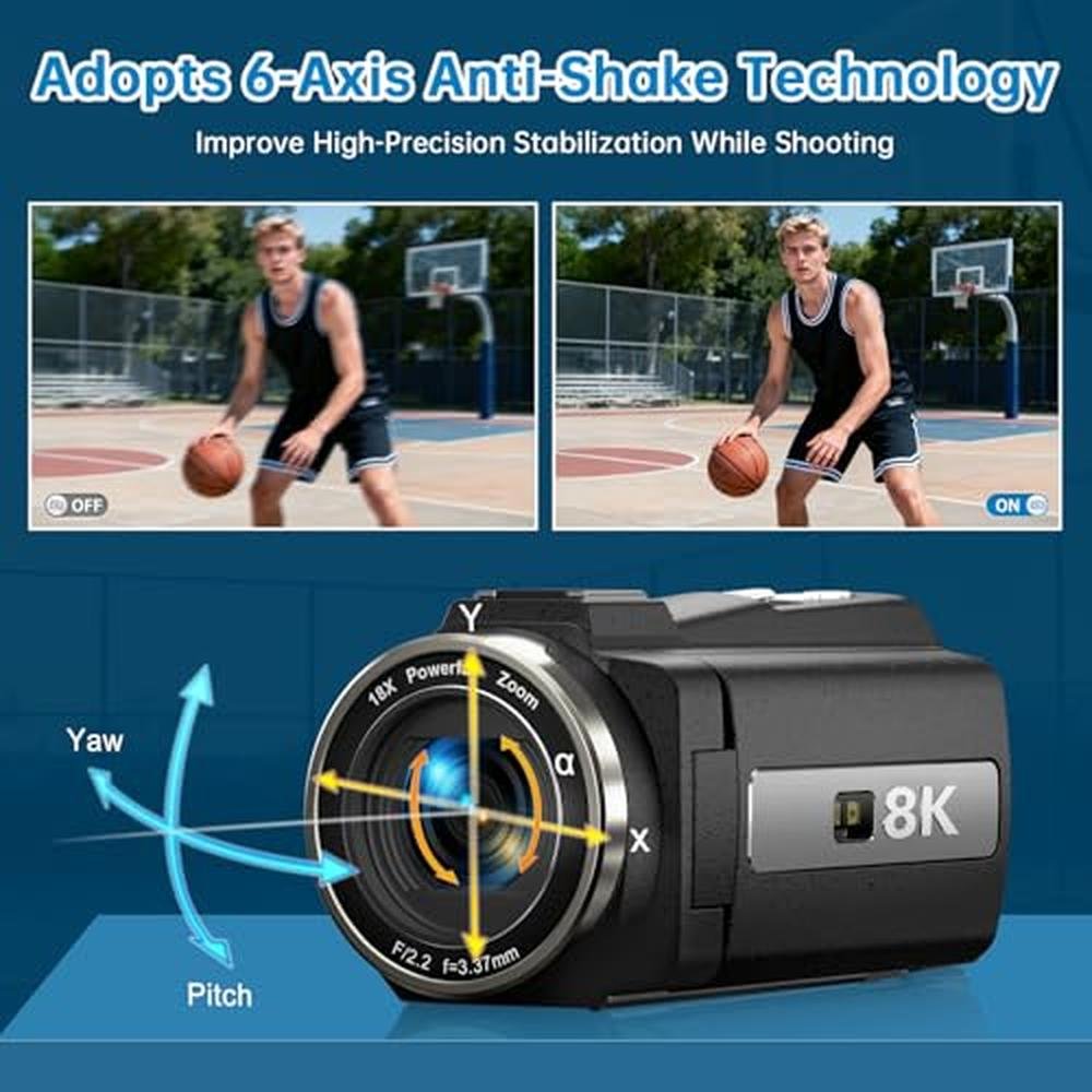 8K Video Camera: Camcorder 2025 Latest 88MP Ultra HD Video – In Use