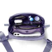 AslabCrew 2-Way Zipper Unisex Belt Bag with Adjustable Strap Fanny Packs Mini Waist Pouch for Outdoor Hiking Running Travel, Ultra Violet