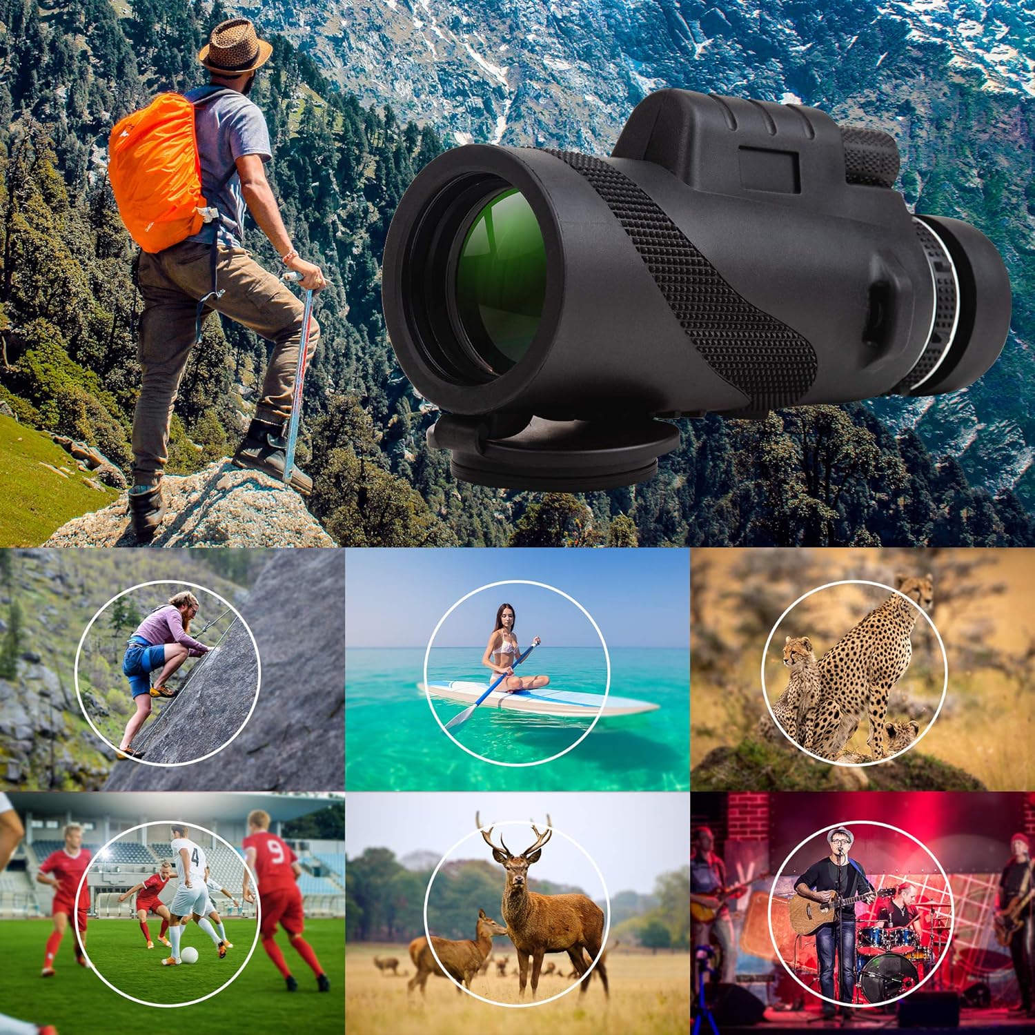 Monocular by Strong Impact, Monocular Compact Scope, High Power monocular Telescope, Zoom Monocular for Adults. 12x Magnification Zoom Lens, High Definition with Multi-Coated Lens, Carrying case