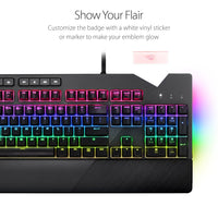 ASUS ROG Strix Flare (Cherry MX Red) Aura Sync RGB Mechanical Gaming Keyboard with Switches, Customizable Badge, USB Pass Through and Media Controls