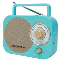 Studebaker Studebaker SB2000TG Turquoise/Gold Retro Classic Portable AM/FM Radio with Aux Input Limited Edition