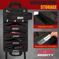 Mighty Red Ant Tool Roll Organizer - Versatile Roll Up Tool Bag with Magnetic Tray Accessory, Ideal for Workshop, Car, Motorcycle - Durable Tool Roll Pouch for Professionals