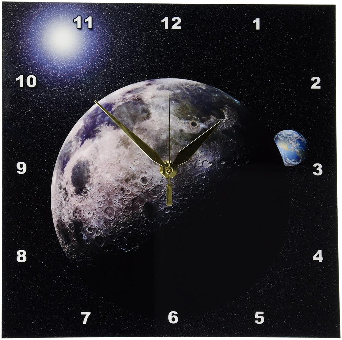 Perkins Designs Moon Dance Solar System Scene of Planet Earth and Moon Wall Clock, 10 by 10-Inch