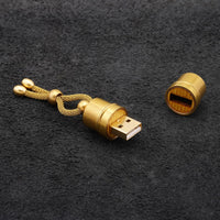 Handmade 32Gb USB 3.1 Flash Drive Brass/Wood Tube – Unique Design – Steampunk Accessory – Industrial Style – Stick Thumb Pen Key Storage Memory – Authentic Retro Vintage Gadget