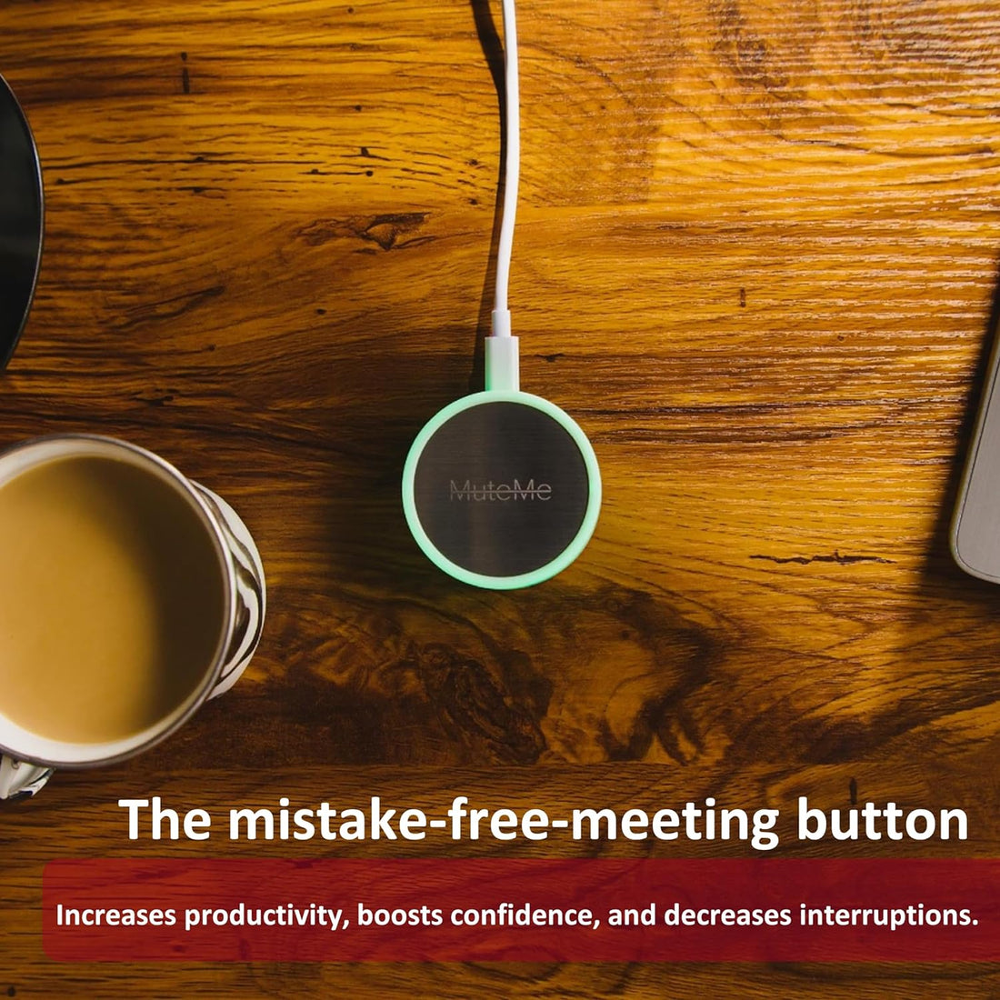 MuteMe - Illuminated Physical Mute Button for Zoom, Teams, WebEx & More (As Seen on Shark Tank)! Mac/PC Compatible. USB Cord & Adapter Included. Free Software Download Required