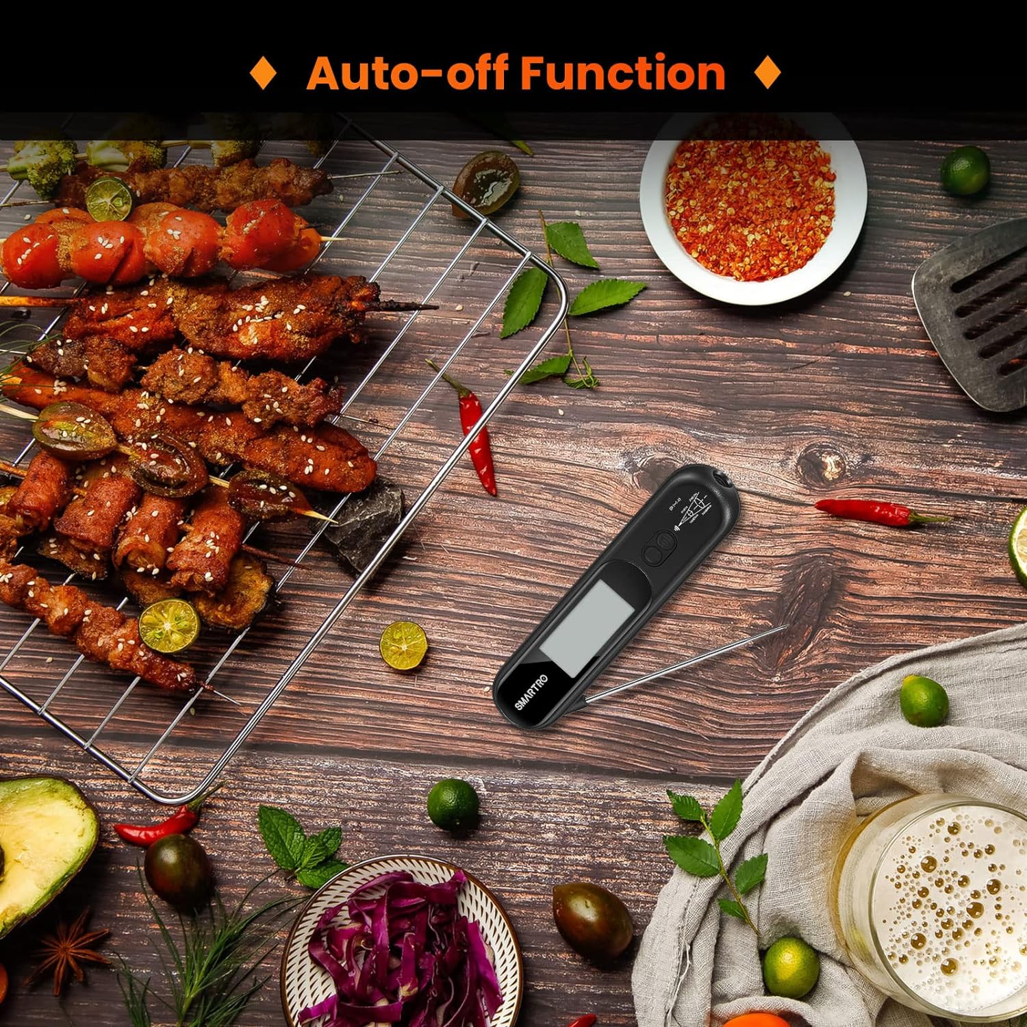 SMARTRO ST49 IR 2-in-1 Instant Meat Thermometer Infrared Thermometer for Cooking Food Grilling BBQ Kitchen Candy