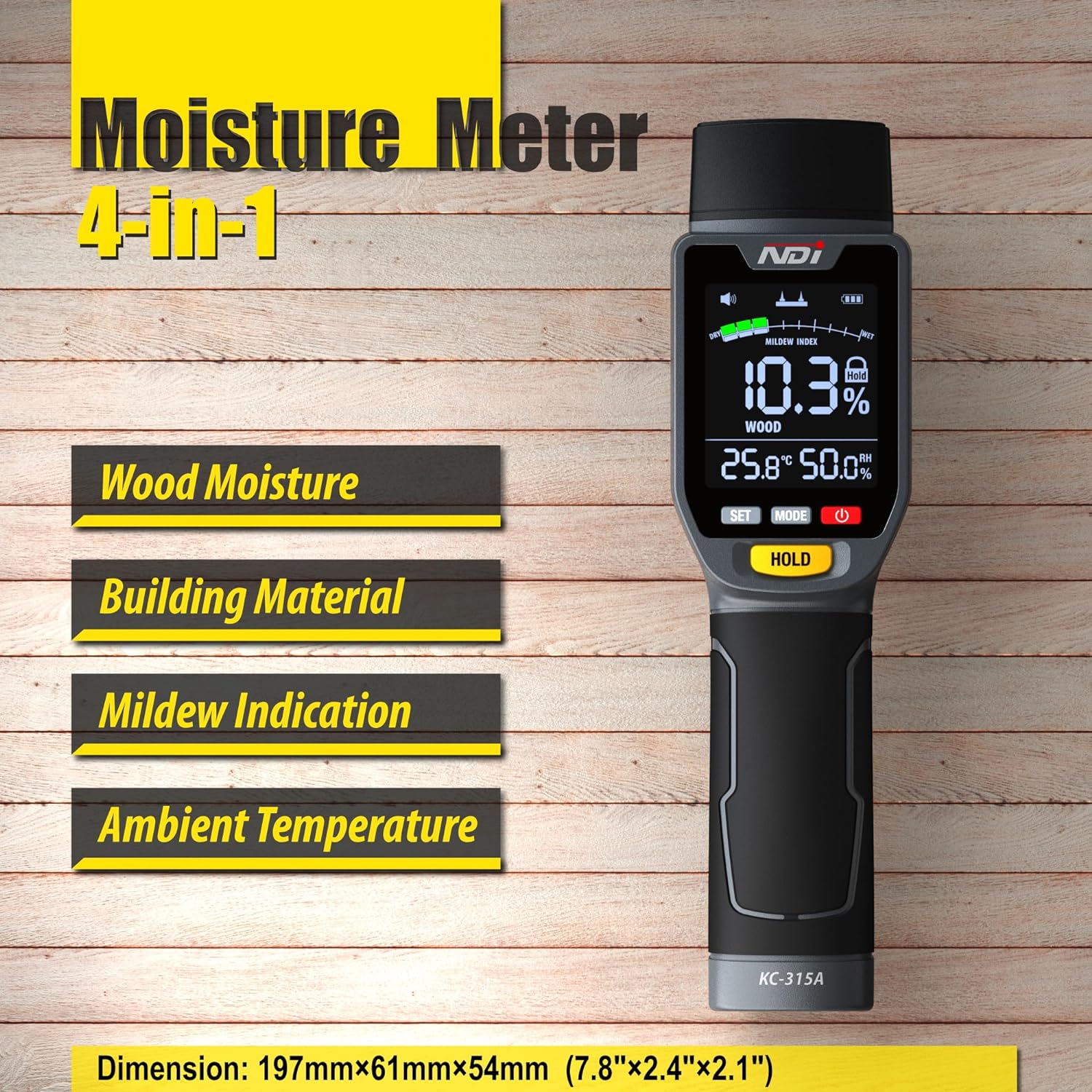 4 in 1 Pin-Type Moisture Meter