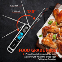 Venigo Digital Meat and Food Thermometer for Cooking and Grilling, Waterproof Instant-Read Cooking Thermometer, Kitchen Probe Thermometer for Baking, Roasting, Smoking, Deep Frying (Silver)