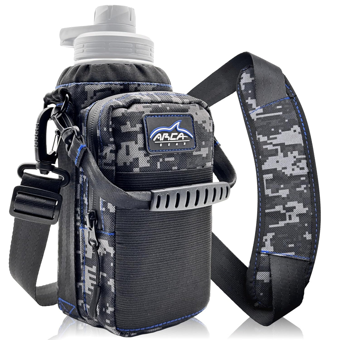 Arca Gear 32 oz Hydro Carrier - Insulated Water Bottle Sling w/Carry Handle, Shoulder Strap, Wallet and Two Pouches - The Perfect Flask Accessory