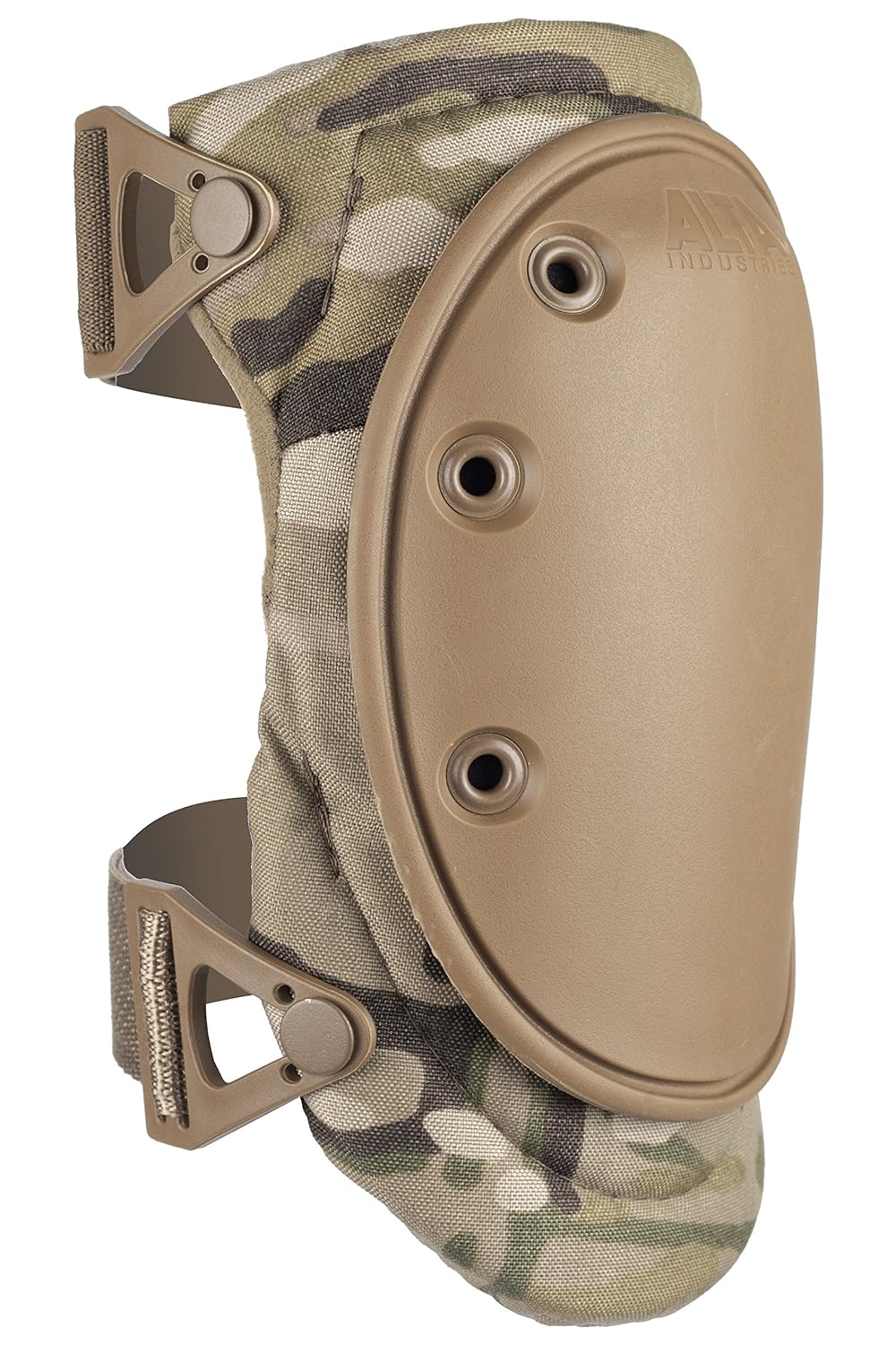 ALTA 50453.16 AltaFLEX Gel Insert Heavy Duty Knee Protector Pad, MultiCAM Cordura Nylon Fabric, AltaLOK Fastening, Flexible Cap, Long, Coyote