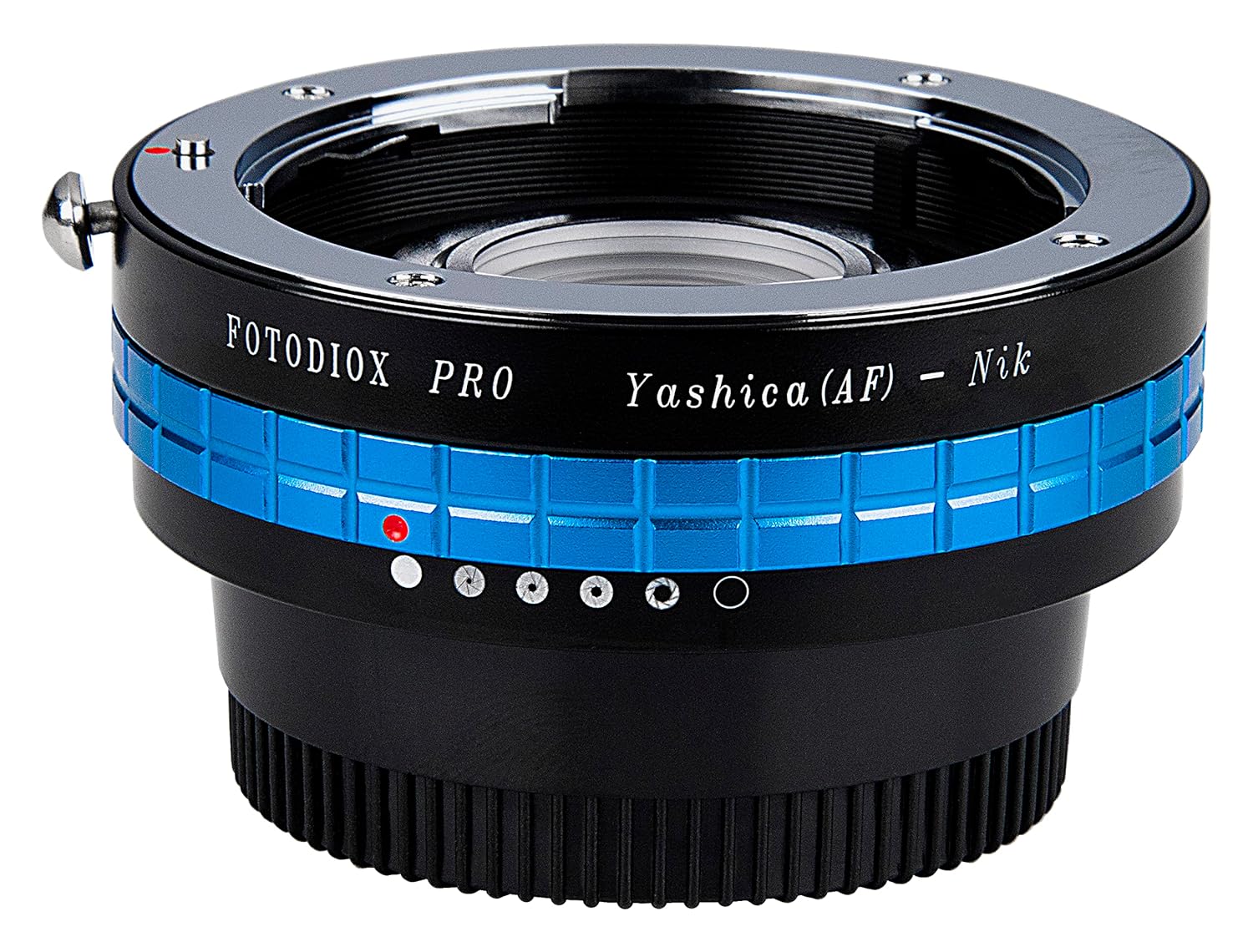 Fotodiox Pro Lens Mount Adapter - Yashica 230 AF SLR Lens to Nikon F Mount SLR Camera Body with Built-in Aperture Control Dial