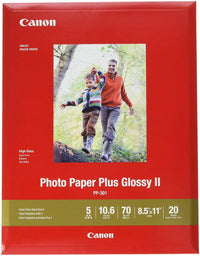 CanonInk Photo Paper Plus Glossy II 8.5" x 11" 20 Sheets (PP-301 LTR_20)