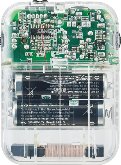 Sangean SR-32CL: Premium AM/FM Pocket Analog Radio – Close-up Detail