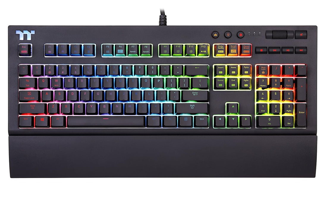 Thermaltake X1 RGB Smartphone Enabled Voice-Controlled AI 16.8 Million Color with 12 Lighting Effects Cherry MX Blue Switches Mechanical Gaming Keyboard
