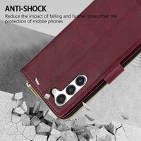 Neiye Compatible with Samsung Galaxy S23 Wallet Case with 9 Card Slots RFID Blocking Premium Zipper Stand Protective Flip Leather Phone Case for Galaxy S23 Case Wallet(6.1 inch-Wine Red)