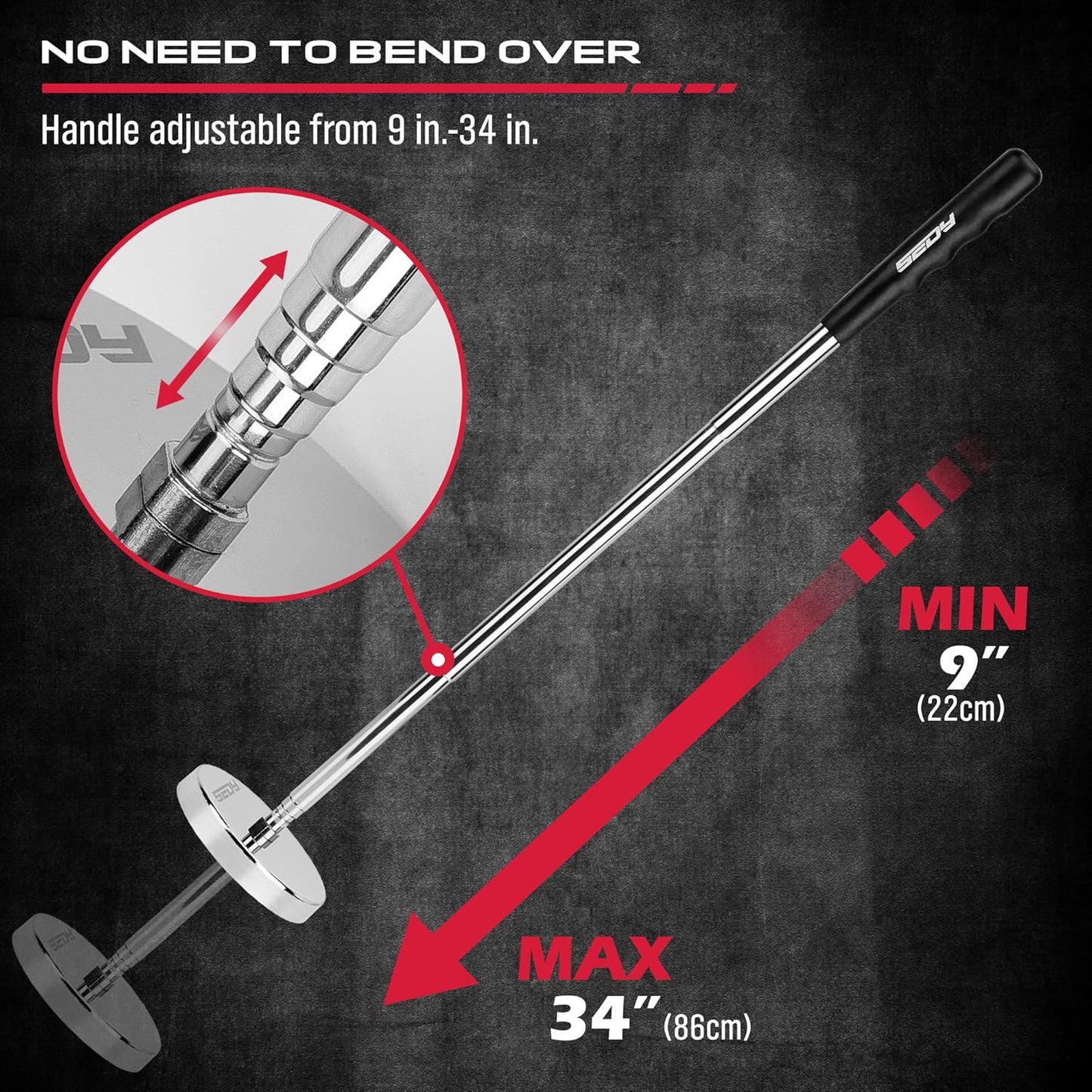 Telescoping Magnetic Sweeper Pickup Tool: Strong Magnet – In Use