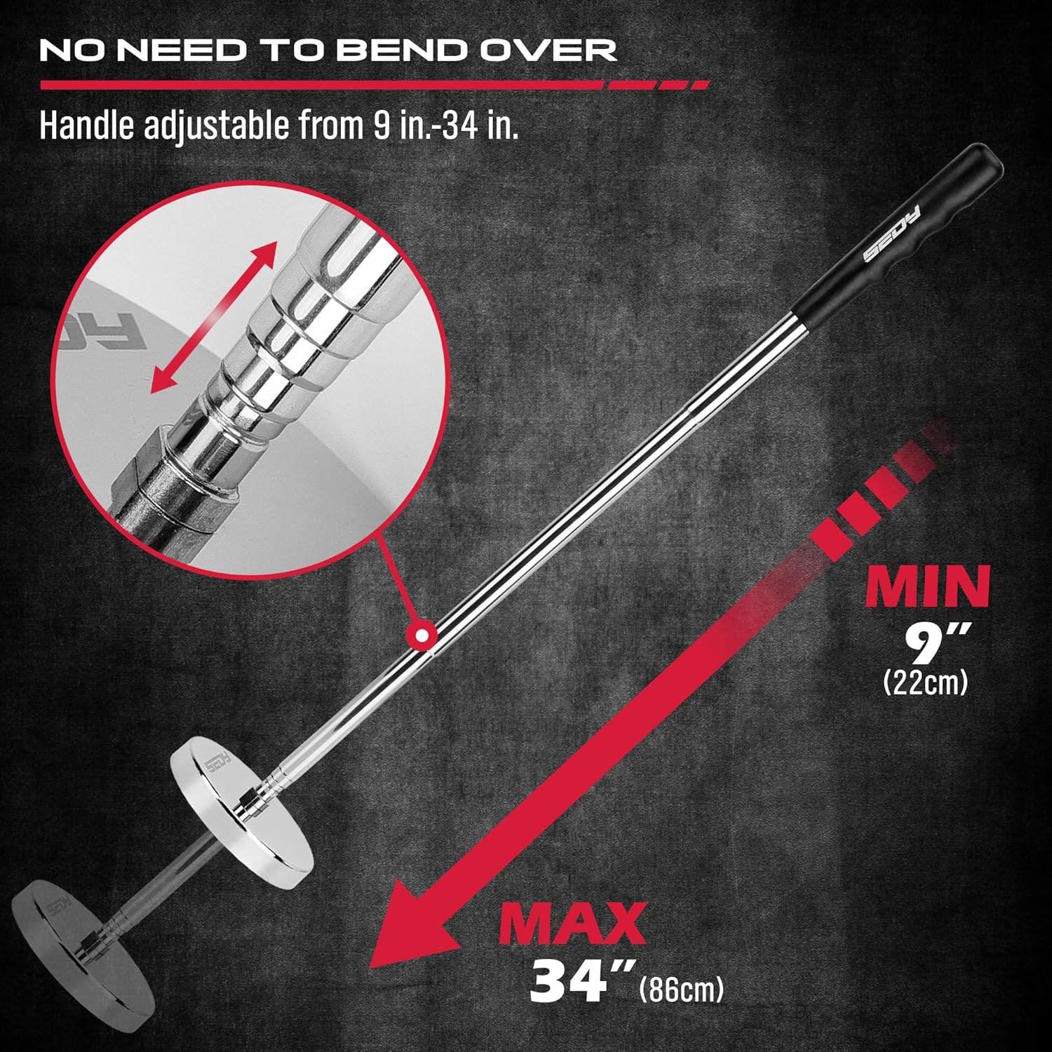 Telescoping Magnetic Sweeper Pickup Tool: Strong Magnet – In Use