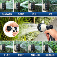NGreen Garden Hose Sprayer Nozzle - Water Spray with 8 Adjustable Patterns, Impact Resistant and Non-Slip for Watering Plants, Pets Bathing and Cleaning,Car Washing