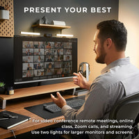 humancentric Video Conference Lighting - Webcam Light for Streaming, LED Monitor and Laptop Light for Video Conferencing, Zoom Lighting for Computer, Replaces Ring Light for Zoom Meetings, Double Kit