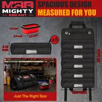 Mighty Red Ant Tool Roll Organizer - Versatile Roll Up Tool Bag with Magnetic Tray Accessory, Ideal for Workshop, Car, Motorcycle - Durable Tool Roll Pouch for Professionals