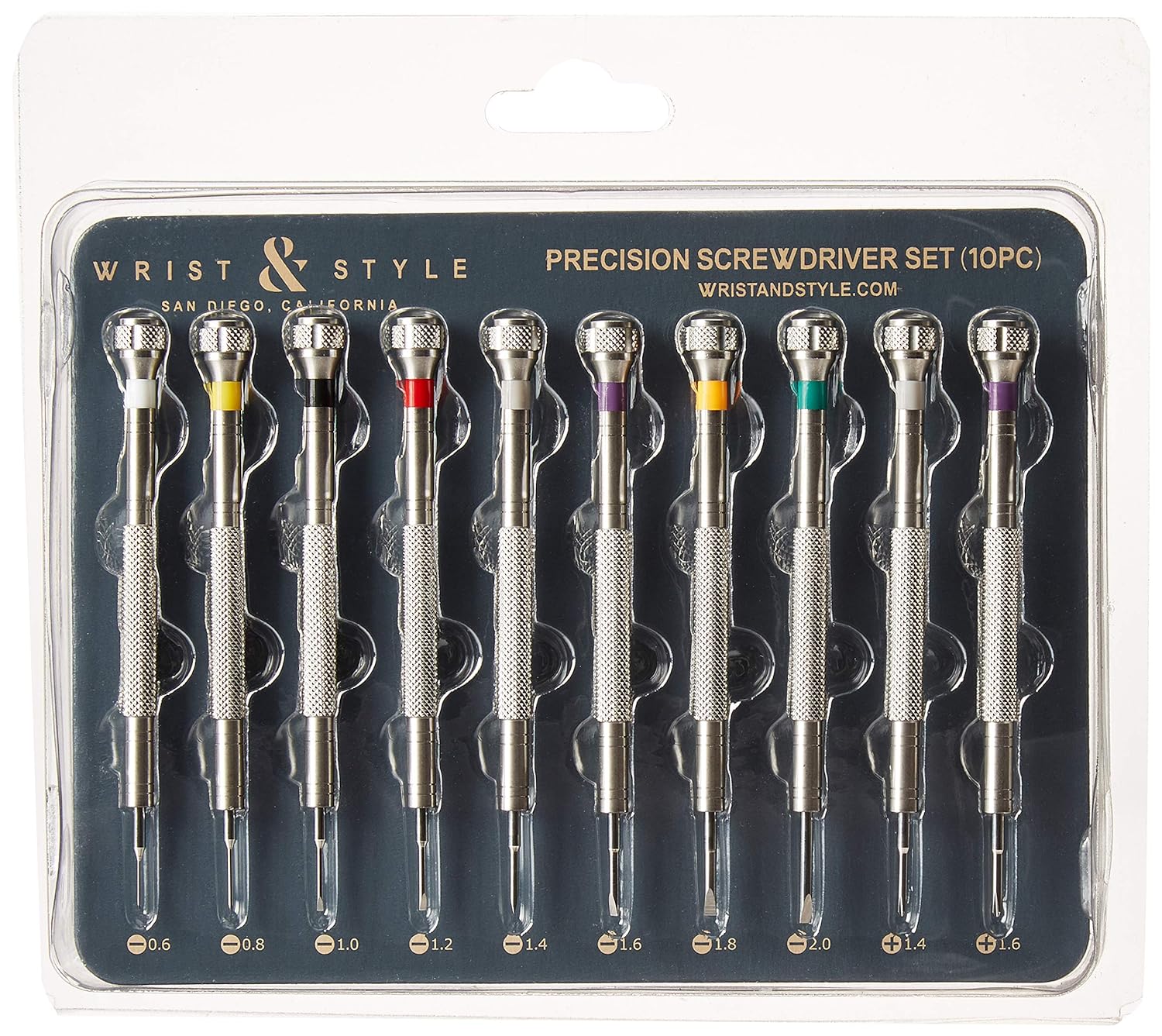 Wrist & Style Professional Screwdriver Kit by W&S for Watches, Glasses and Accessories: (10pc Tool Set) - to Adjust, Remove, Replace and Repair - Stainless Steel Professional - 10 Piece