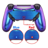 eXtremeRate Dawn Programable Remap Kit for PS4 Controller with Mod Chip & Redesigned Back Shell & 4 Back Buttons - Compatible with JDM-040/050/055 - Chameleon Purple Blue