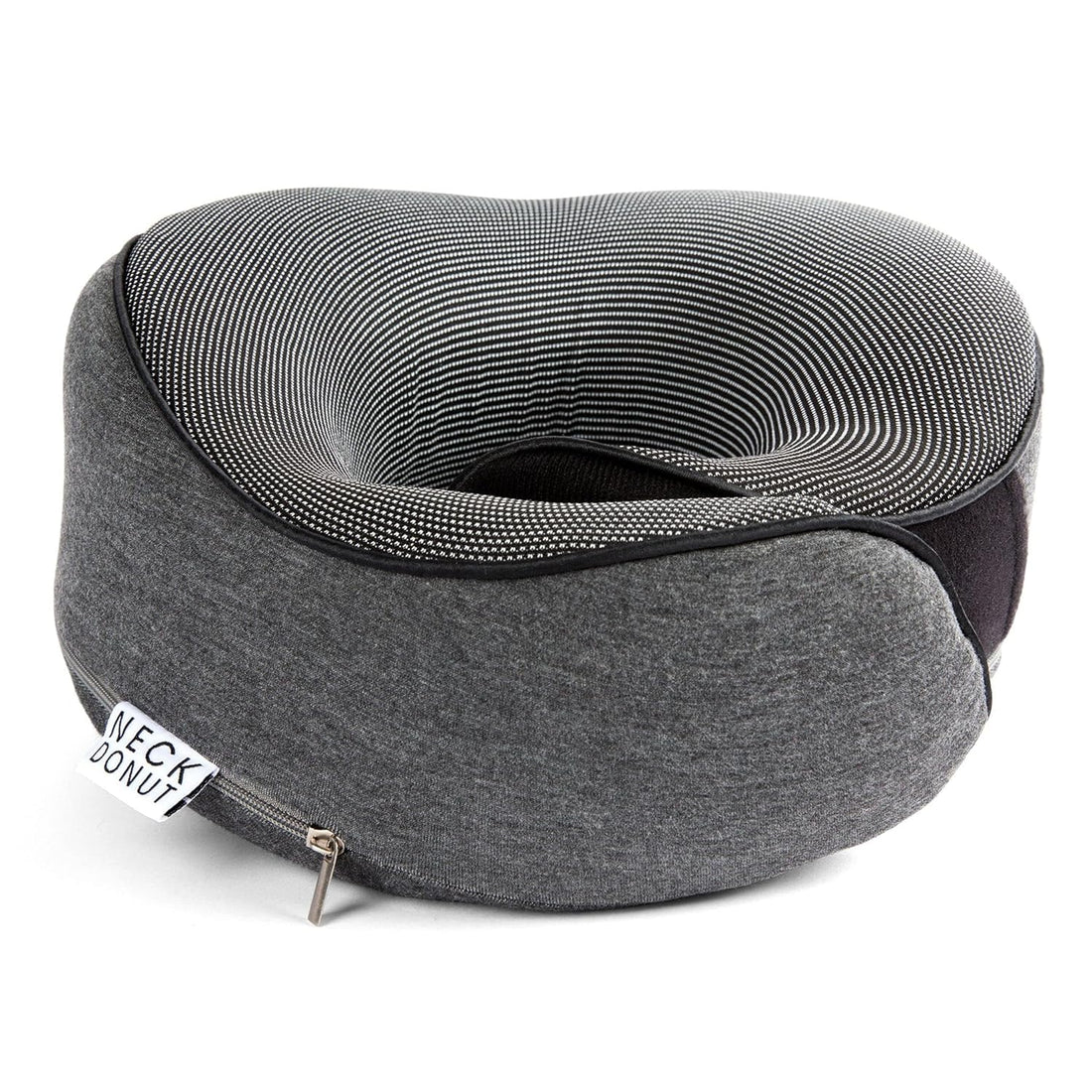 NECK DONUT Neck Pillows for Travel - Airplane Pillow – Memory Foam for Kids & Adults – Travel Neck Pillow & Airplane Travel Essentials & Travel Must Haves with Carry Bag (Graphite Grey)