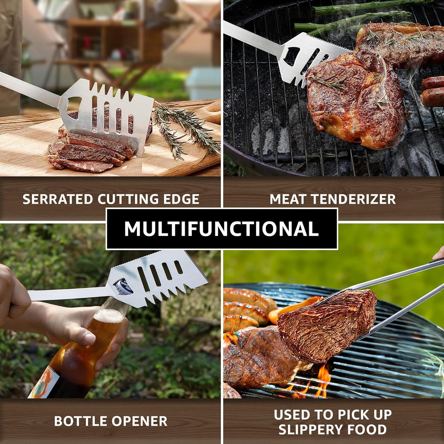Macorner 25pcs Stainless Steel BBQ Grill Tool Set for Men - Grilling Accessories for Outdoor - Gift for Birthday Father's Day Christmas for Men Dad Grandpa Papa - Barbecue Tool Kit with Aluminum Case