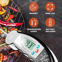 Instant Read Meat Thermometer for grill and cooking - Candy Thermometer Bbq, Smoker, Water temperature probe, baking, Chicken, Steak - kitchen tools and gadgets (black)