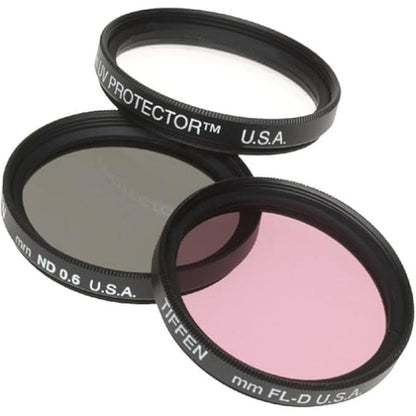 Tiffen 55mm Deluxe 3 Camera Lens Filter Kit – Front View