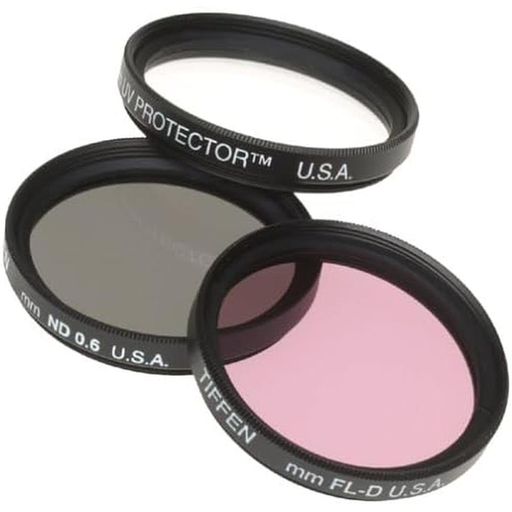 Tiffen 55mm Deluxe 3 Camera Lens Filter Kit – Side View