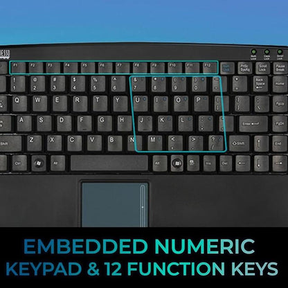AKB 410UB: SlimTouch Mini USB Keyboard with Built-in – Close-up Detail