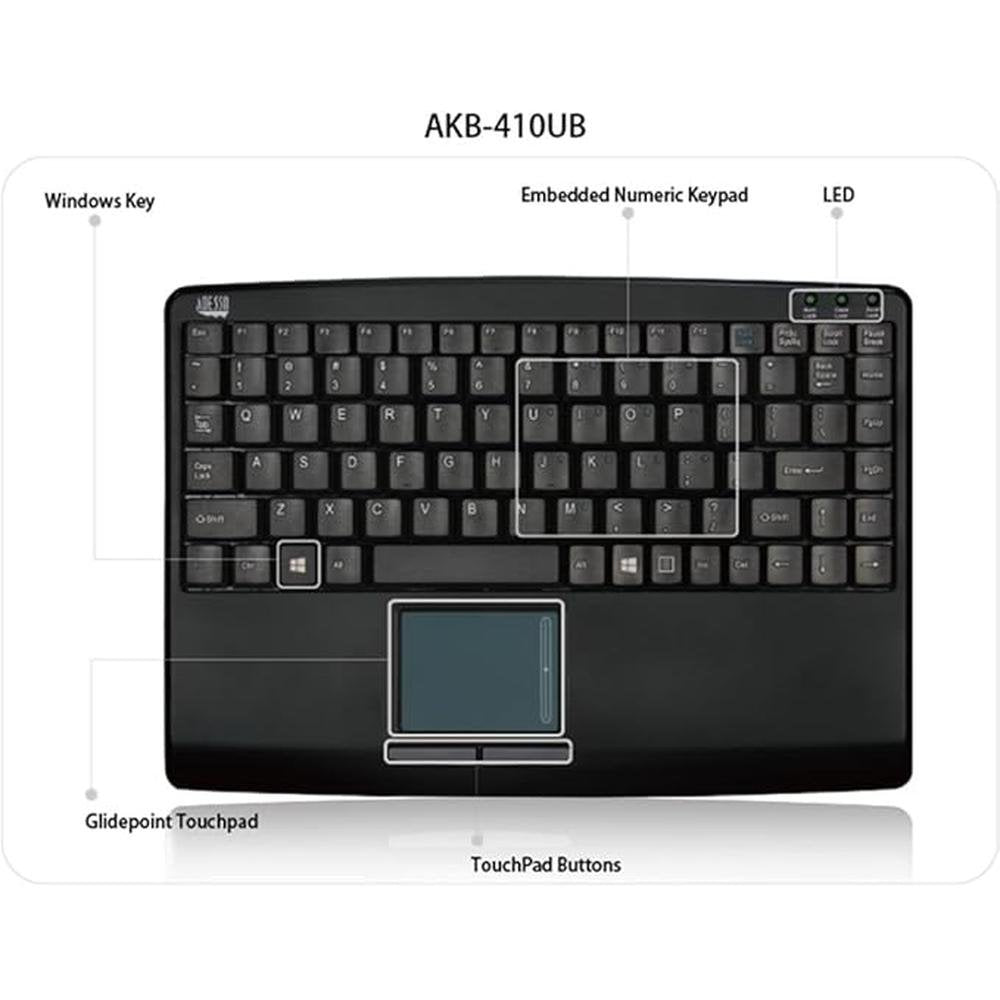AKB 410UB: SlimTouch Mini USB Keyboard with Built-in – Packaging