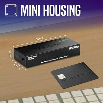 TRENDnet 8-Port Mini Gigabit Switch – In Use