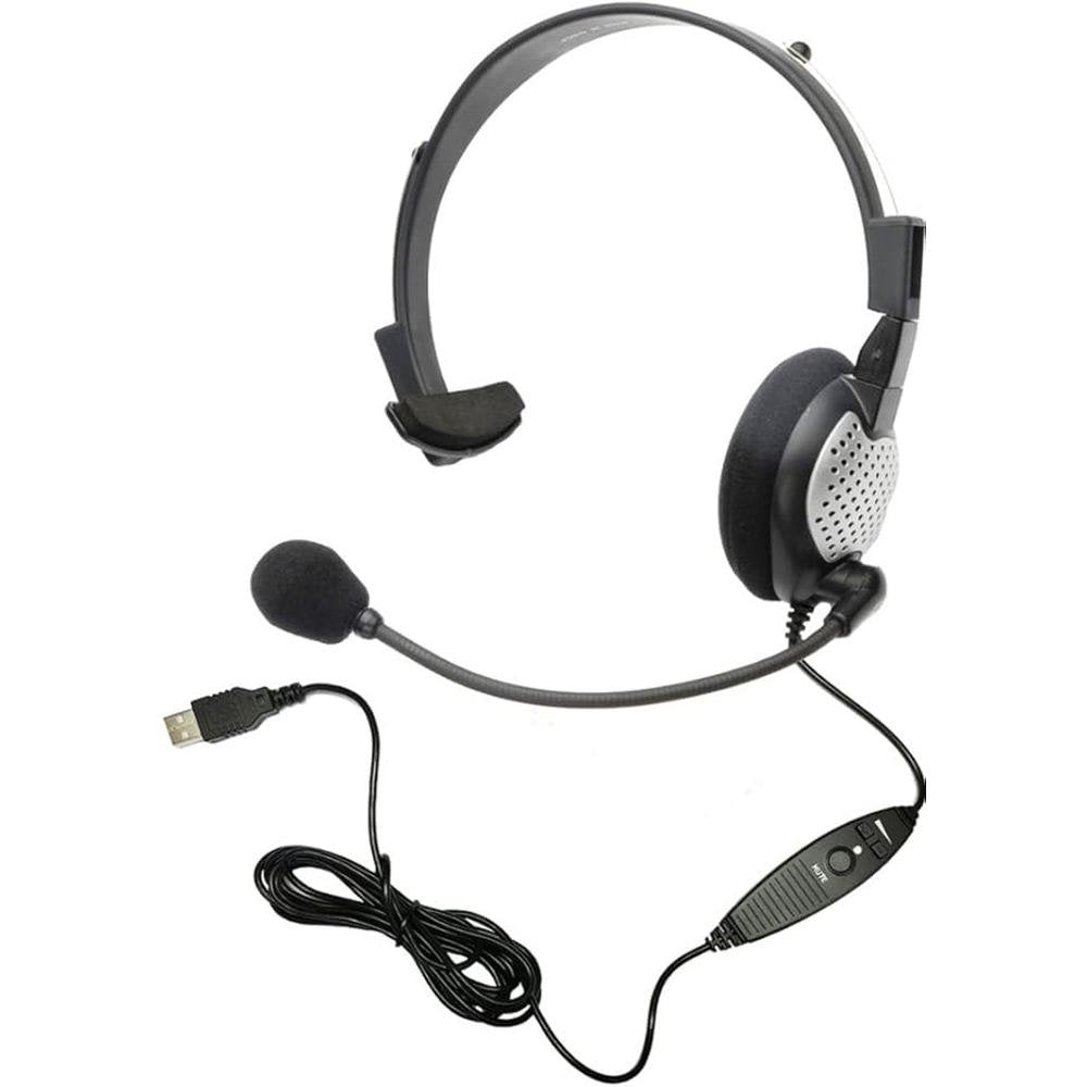 Andrea Communications NC-181VM USB On-Ear Monaural Computer – Front View