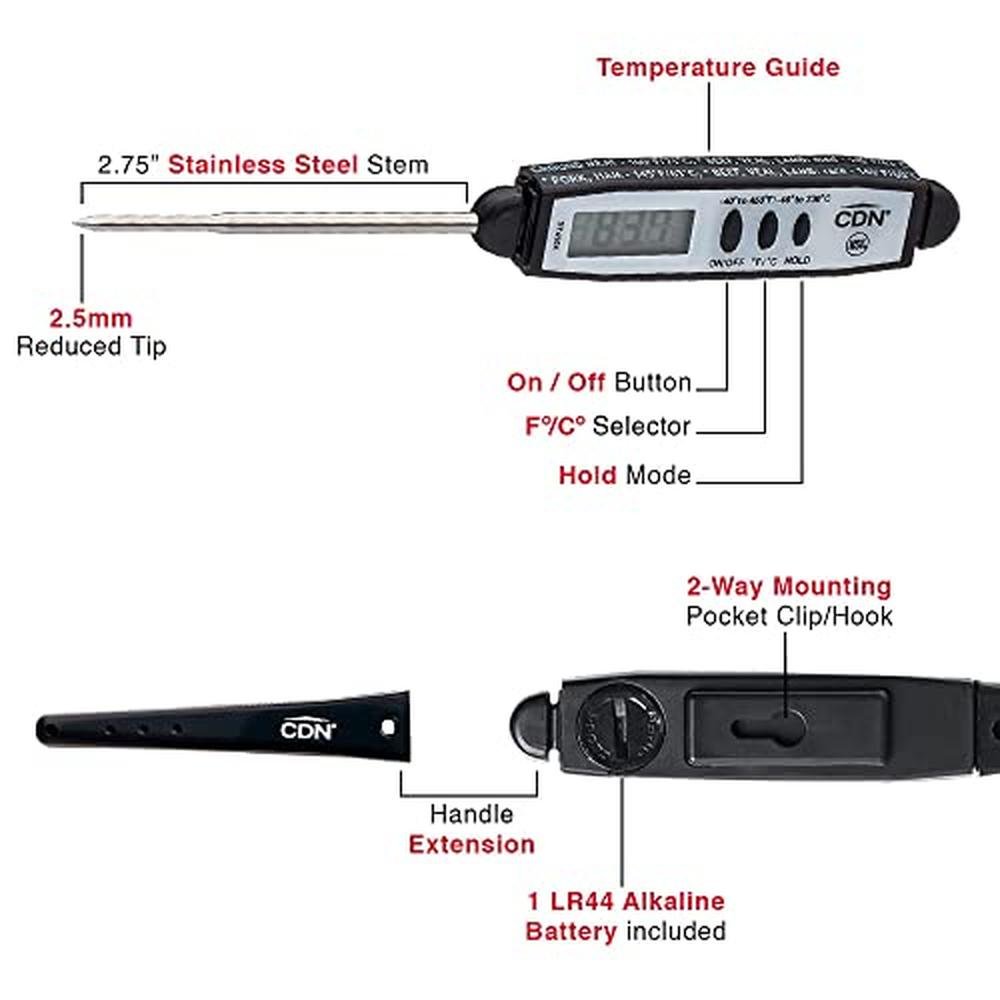 CDN ProAccurate Pocket Thermometer – Side View