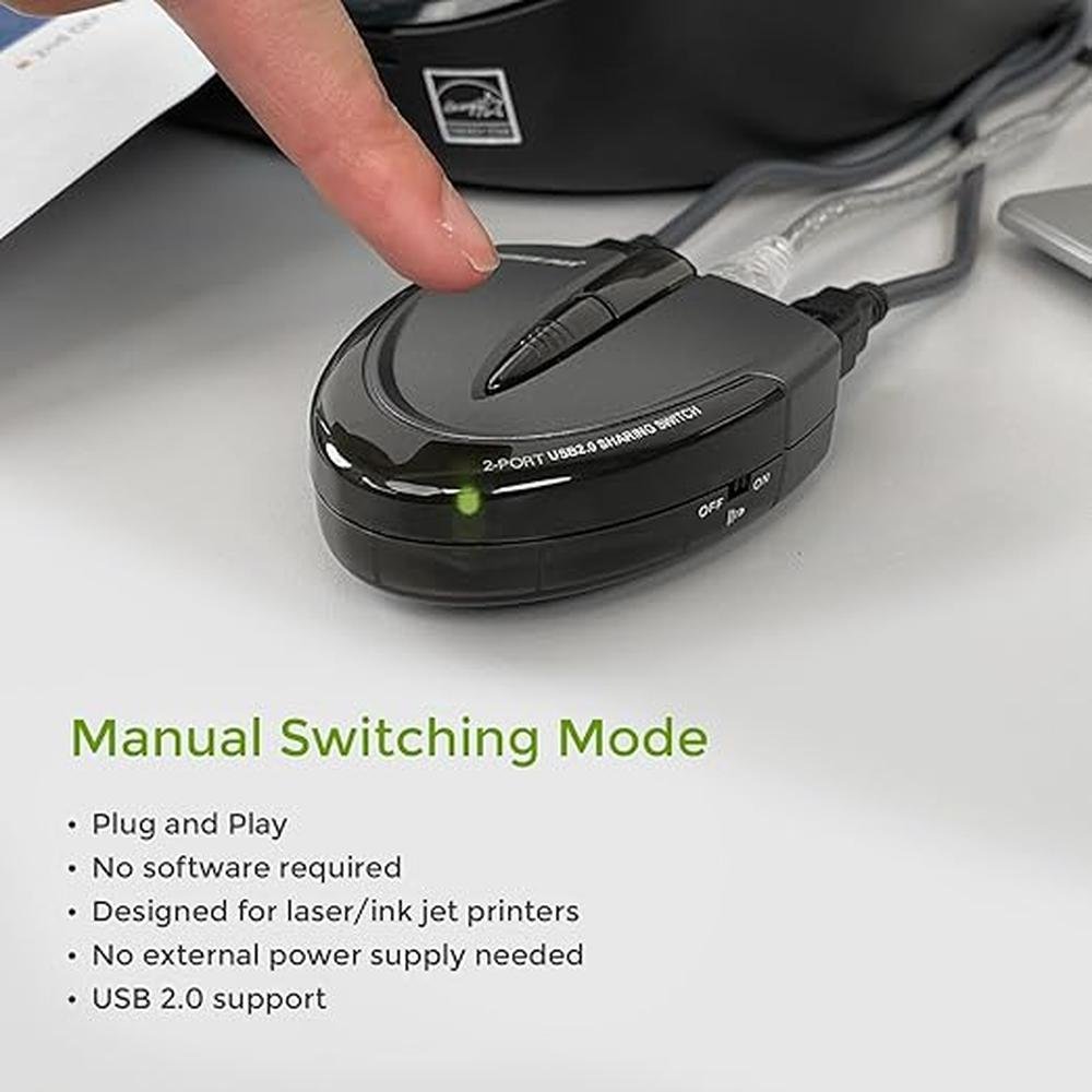 IOGEAR 2 Port USB 2.0 Switch: Auto Printer Switch – Packaging