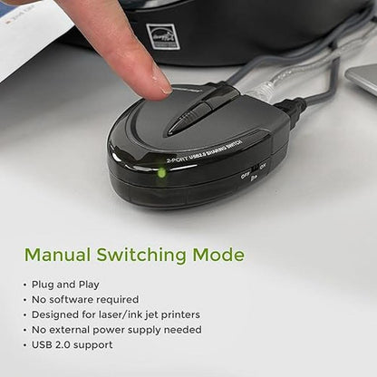 IOGEAR 2 Port USB 2.0 Switch: Auto Printer Switch – Packaging